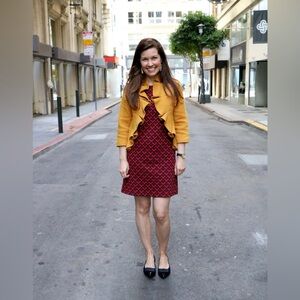 Cute Mod Style Shift Dress in a texture cozy jersey fabric